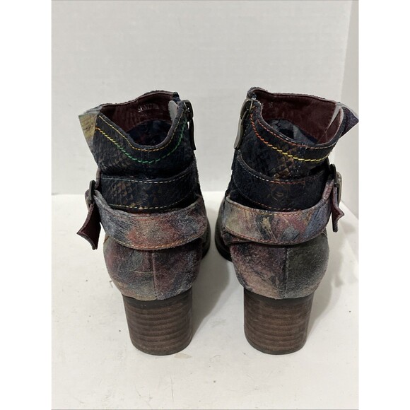 L'Artiste Shazzam Ankle Boots Womens Sz 36 US 6 Multi-Colored Spring Step Zip - Picture 6 of 11
